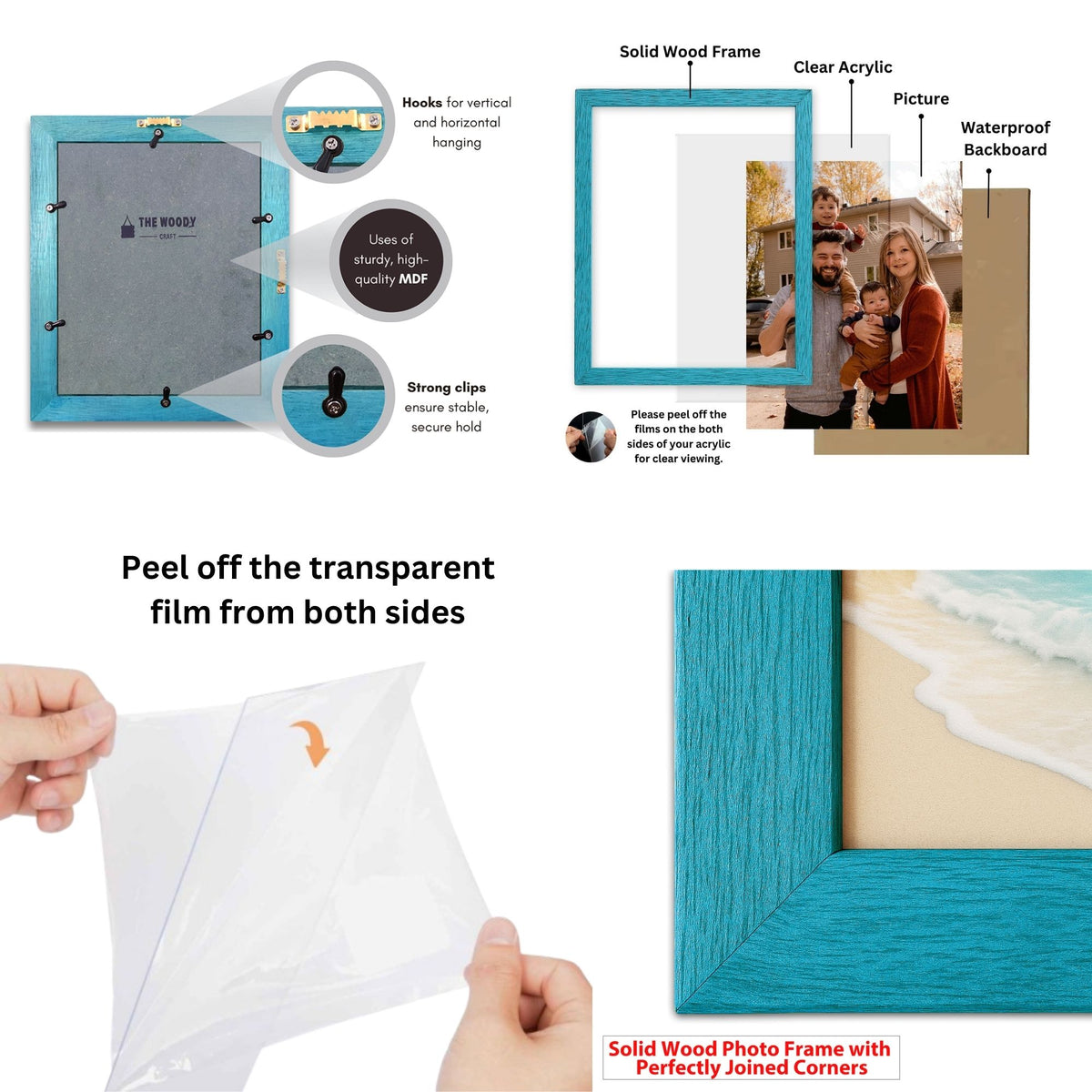 Premium Solid Wood Photo Frame for Wall | Wooden Picture Frame & Wall Decor