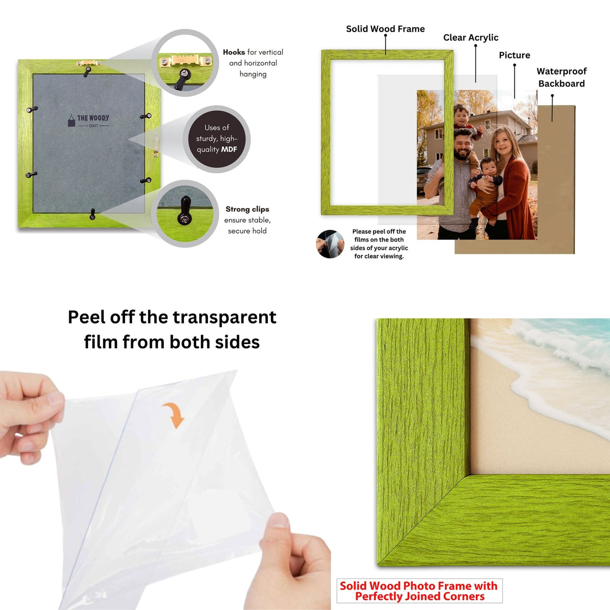 Premium Solid Wood Photo Frame for Wall | Wooden Picture Frame & Wall Decor
