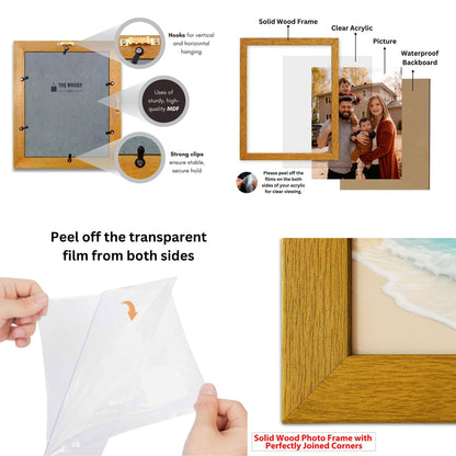 Premium Solid Wood Photo Frame for Wall | Wooden Picture Frame & Wall Decor