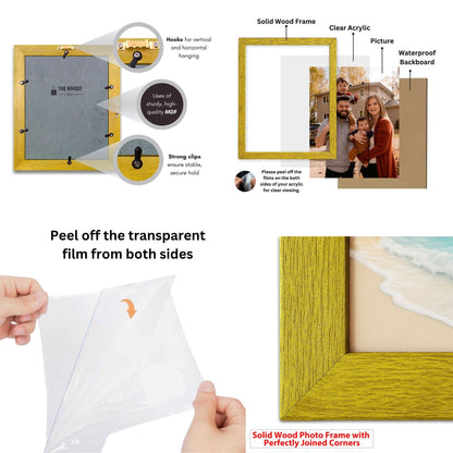 Premium Solid Wood Photo Frame for Wall | Wooden Picture Frame & Wall Decor